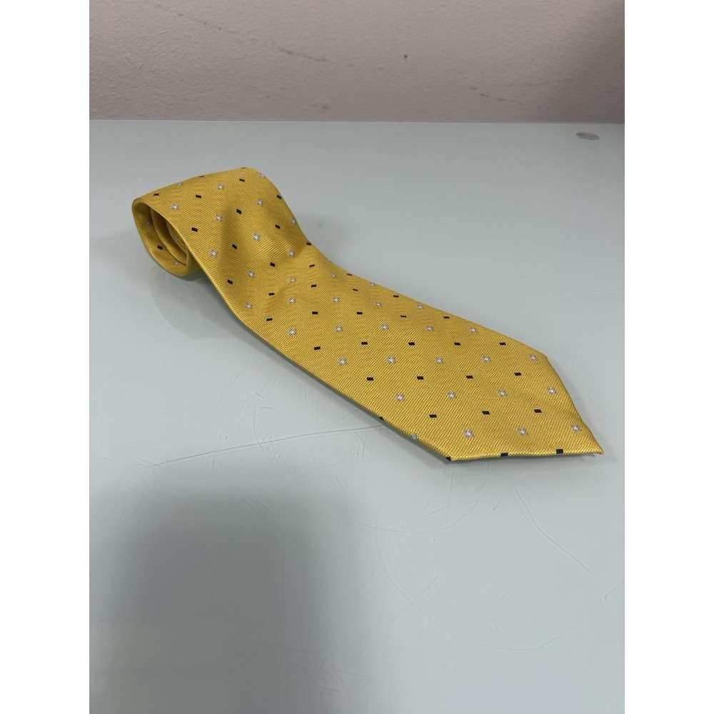 Bijoux Terner Yellow Repp Silk Tie Hand Made Classic Wedding